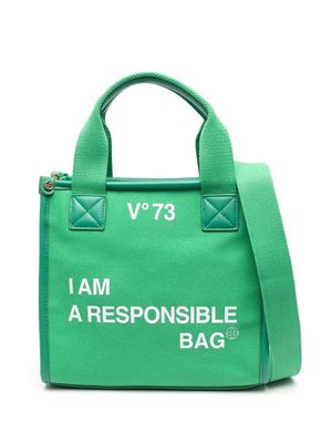 V°73 logo-print detail shoulder bag - Green