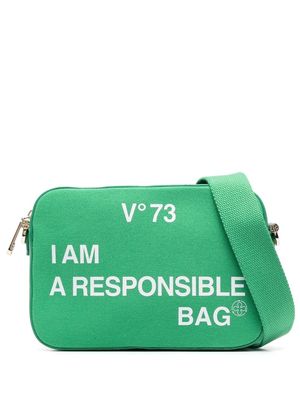 V°73 logo-print shoulder bag - Green