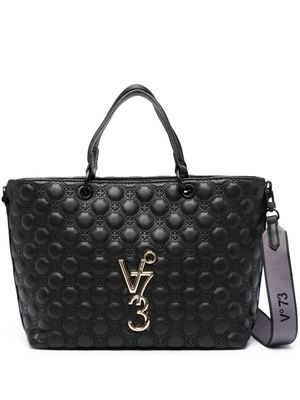 V°73 Marzia matelassé-effect tote bag - Black