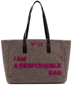 V°73 Responsibility brushed tote bag - Brown