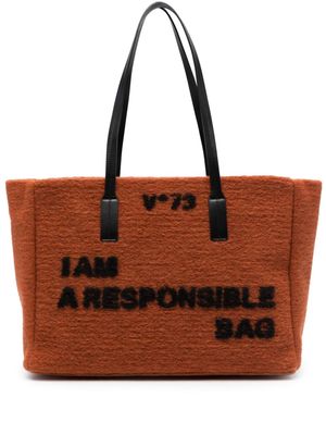 V°73 Responsibility brushed tote bag - Orange