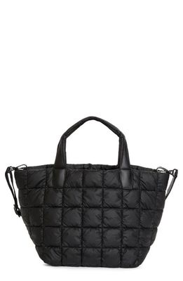 VeeCollective Medium Porter Water Repellent Quilted Tote in Matt Black 