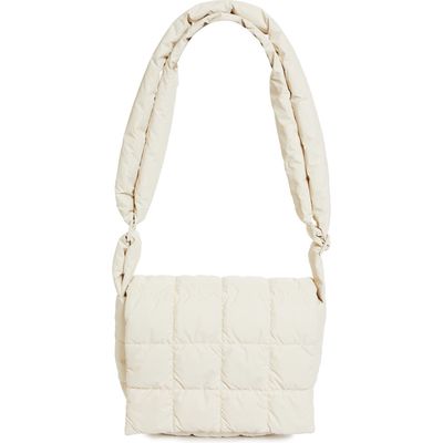 VeeCollective Porter Water Repellent Quilted Messenger Crossbody Bag in Birch 