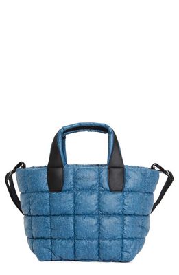 VeeCollective Small Porter Water Repellent Quilted Tote in Denim 