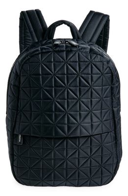 VeeCollective Vee Water Repellent Quilted Nylon Backpack in Black 