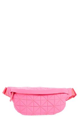 VeeCollective Vee Water Repellent Quilted Nylon Belt Bag in Neon Pink 