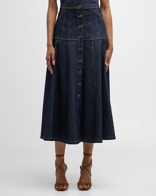 Veena Denim Midi Skirt