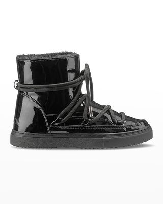 Vegan Leather & Faux-Fur Sneaker Rain Boots