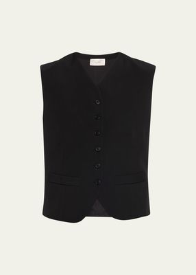 Vegas Button-Front Wool Vest