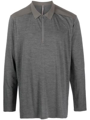 Veilance Frame mélange-effect polo shirt - Grey