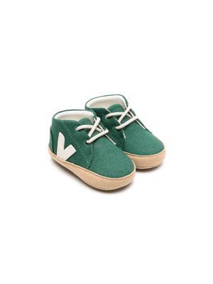 VEJA Kids logo-patch canvas sneakers - Green