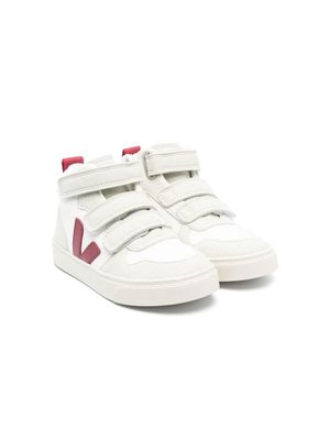 VEJA Kids touch-strap logo-patch sneakers - White