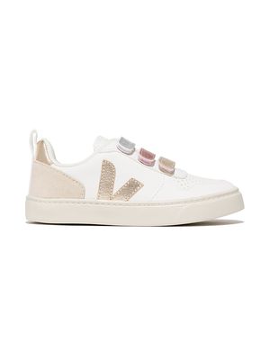 VEJA Kids V-10 metallic sneakers - White