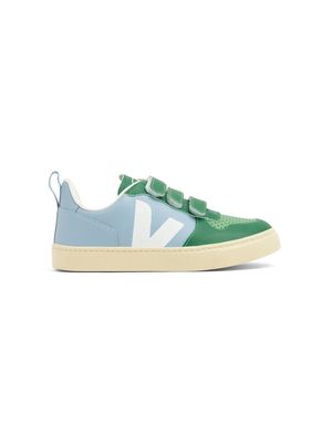 VEJA Kids V-10 touch-strap panelled sneakers - Green