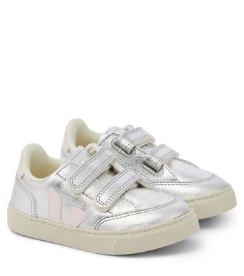 Veja Kids V-12 metallic leather sneakers