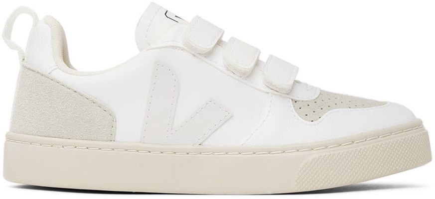 VEJA Kids White V-10 Velcro Sneakers