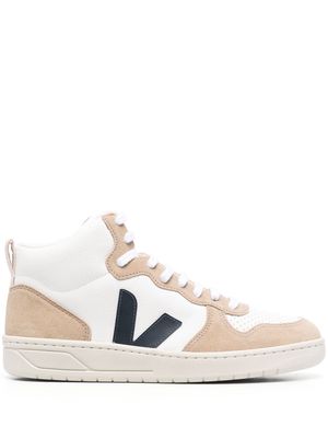 VEJA leather panelled high-top sneakers - White