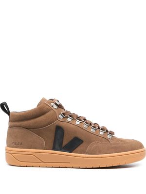 VEJA logo-patch leather sneakers - Brown