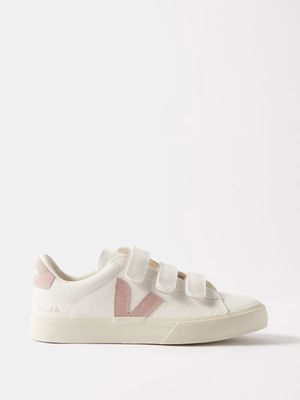 Veja - Recife Velcro Leather Trainers - Womens - White Pink