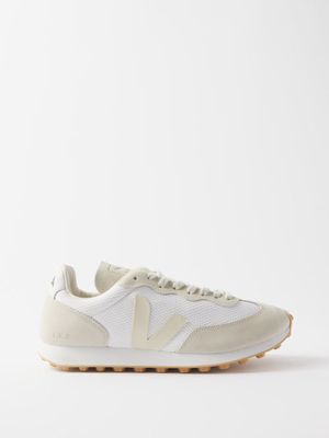 Veja - Rio Branco Suede-panelled Mesh Trainers - Mens - White