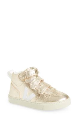 Veja Small V-10 Metallic Sneaker in Gold