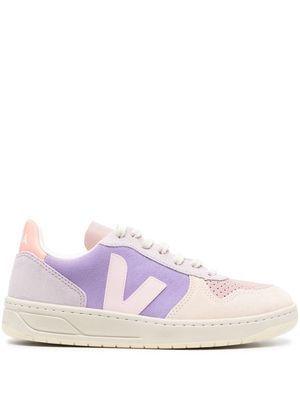 VEJA V-10 colour-block low top sneakers - Purple