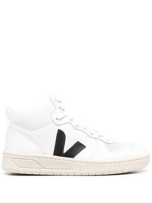 VEJA V-10 high-top leather sneakers - White