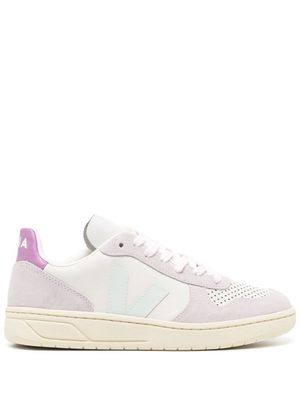 VEJA V-10 panelled leather sneakers - Purple