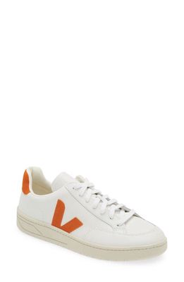 Veja V-12 Sneaker in Extra-White Pumpkin