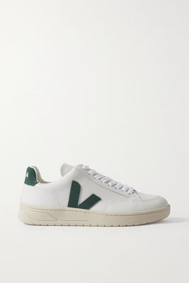 Veja - V-12 Suede-trimmed Leather Sneakers - White