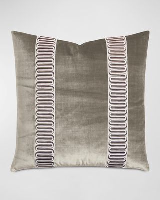 Velda Embroidered Border Decorative Pillow, 22" Square