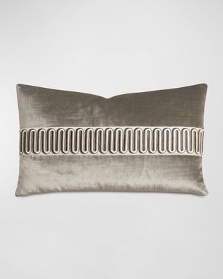 Velda Embroidered Border Lumbar Pillow, 13" x 22"