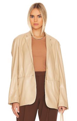 Velvet by Graham & Spencer Camila Faux Leather Blazer in Neutral