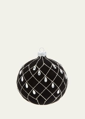Velvet Crisscross Ball Ornament