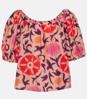 Velvet Edlin printed cotton and silk top