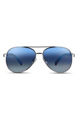 Velvet Eyewear Bonnie 52mm Gradient Aviator Sunglasses in Silver/blue