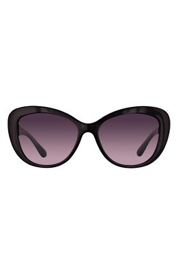 Velvet Eyewear Chrystie 55mm Gradient Polarized Oval Sunglasses in Black