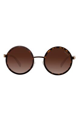 Velvet Eyewear Essie 52mm Gradient Round Sunglasses in Tortoise