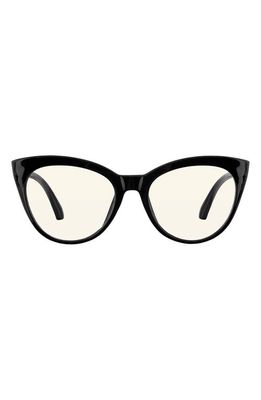 Velvet Eyewear Hailie 52mm Cat Eye Blue Light Blocking Glasses in Black