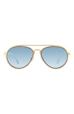 Velvet Eyewear Jesse 55mm Aviator Sunglasses in Gold/blue