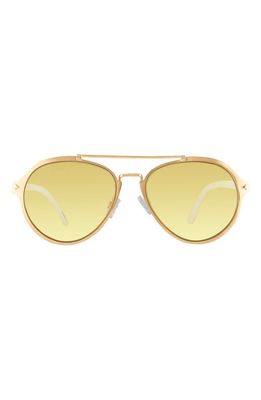 Velvet Eyewear Jesse 55mm Aviator Sunglasses in Gold/yellow