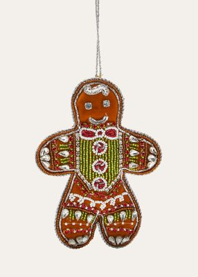 Velvet Gingerbread Man Christmas Ornament