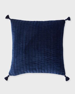 Velvet Indigo Pillow, 22" Square
