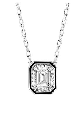 Vendôme Liseré 18K White Gold, 0.41 TCW Diamond & Lacquer Pendant Necklace