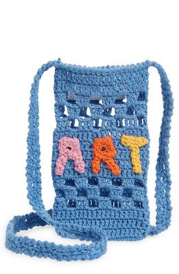 Venessa Arizaga Art Crochet Phone Crossbody Bag in Blue/Multi