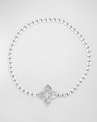 Venetian 18k White Gold Diamond Stretch Bracelet, Size Small