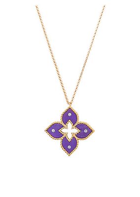 Venetian Princess 18K Rose Gold, Purple Titanium & 0.04 TCW Diamond Pendant Necklace