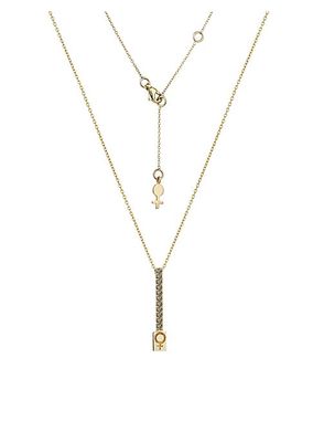 Venus 14K Yellow Gold & 0.13 TCW Diamond Bar Pendant Necklace