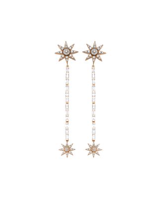 Venus Star 14k Linear Diamond Earrings