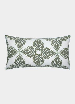 Verdin Dark Sage Decorative Pillow, 17x32"